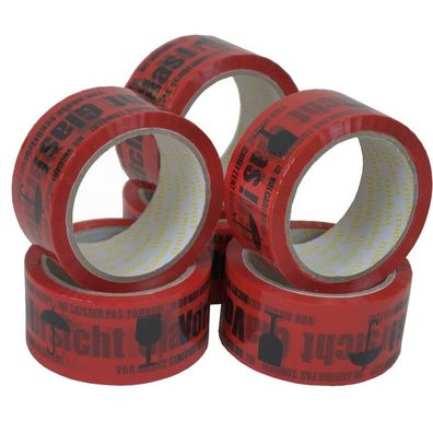 288 Rollen Packband Klebeband Vorsicht Glas Rot Paketband 48 mm x 66 m