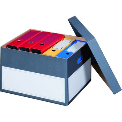 5 x Archivbox mit Deckel, 440x380x290mm, anthrazit
