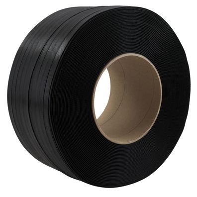 8 Rollen PP Band 12 mm x 0,55 mm 3000 m 135 KG Umreifungsband Kern 200mm Schwarz