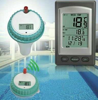Wireless Pool Schwimmbad Thermometer Funk Wasserthermometer Temperaturfuhler O