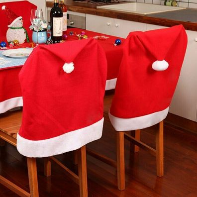 20 Stuck Weihnachten Weihnachtsmann Stuhl Abdeckung Vlies Rot Hut Stuhl Zuruck