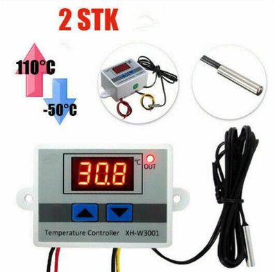 2 X 220V Digital Temperaturregler Thermostat Led Control Temperatur Regler Kit