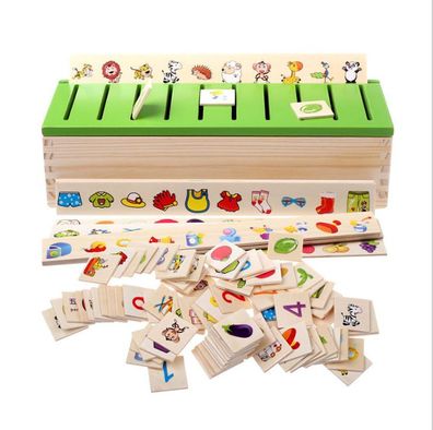 Hohe Qualitaet Holz 3D Sortierung Sortierspiele Kinderspielzeug Holzspielzeug O