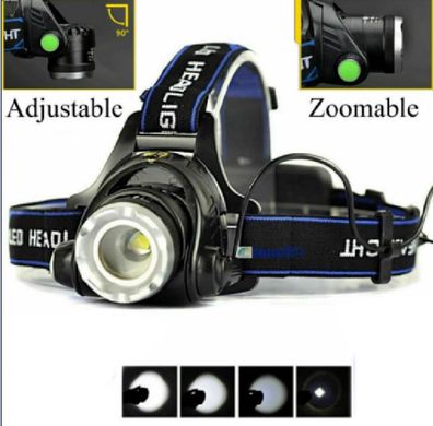 200000Lm Wiederaufladbarer Scheinwerfer T6 Tactical Headlamp Zoomable + Charger O