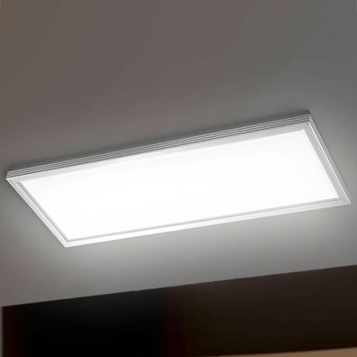 Panel Decken Leuchte LED | Silber | Weiß | Acryl | Alu | Lampe Deckenlampe Deckenleu