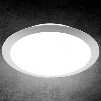 LED Decken Leuchte Ø300mm | Weiß | Silber | Kunststoff | Lampe Rund Deckenlampe Deck
