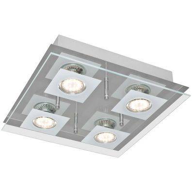 LED Decken Leuchte Modern | Chrom | Glas | Lampe Deckenlampe Deckenleuchte