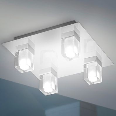 Glas Würfel Badezimmer LED | Modern | Chrom | Bad Badezimmerlampe | Bad Badezimmerla