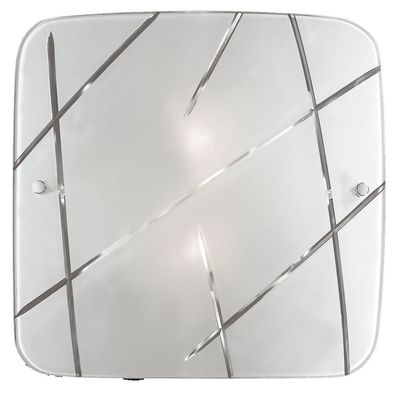 Glas Decken Leuchte Weiß | Lampe Quadratisch Deckenlampe Deckenleuchte
