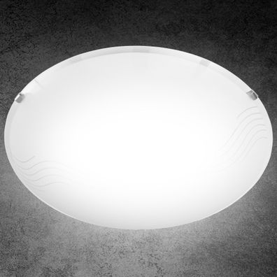 Glas Decken Leuchte Ø300mm | Weiß | Lampe Rund Deckenlampe Deckenleuchte