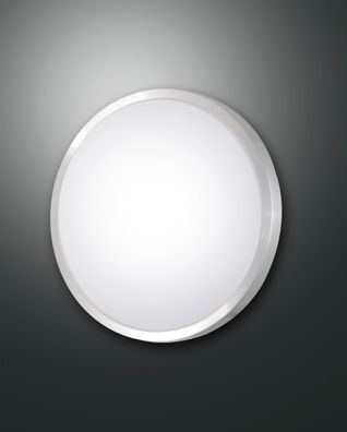 Glas Decken Leuchte Ø300mm | Weiß | Edelstahl | Lampe Rund Deckenlampe Deckenleuchte