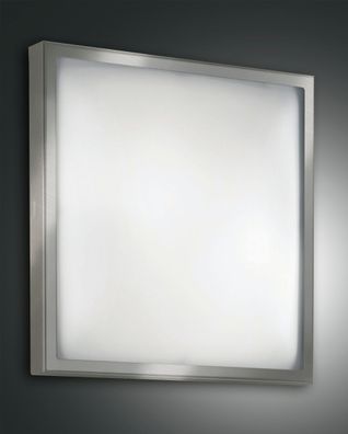 Decken Leuchte Weiß | Glas | Edelstahl | Lampe Quadratisch Deckenlampe Deckenleuchte