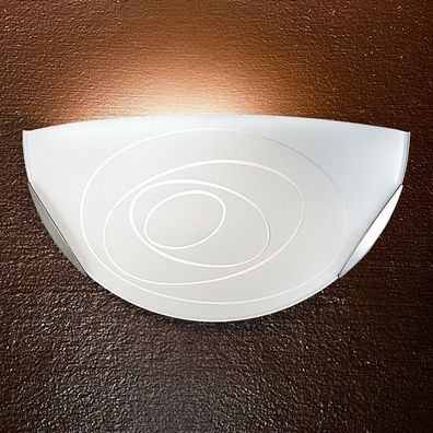Wand Leuchte Ø300mm | Weiß | Glas | Lampe Halbrund Wandlampe Wandleuchte