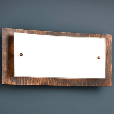 LED Wand Leuchte Braun | Rost | Glas | Metall | Lampe Wandlampe Wandleuchte