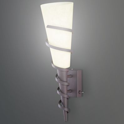 Fackel Wand Leuchte Landhaus | Rustikal | Braun | Rost | Metall | Lampe Fackellampe