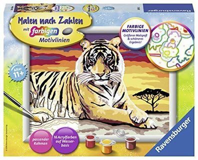 Ravensburger Malen nach Zahlen 28553 Majestätischer Tiger Kinder Spielzeug