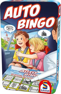 Schmidt Spiele 51434 Auto Bingo Bring Mich mit Spiel Metalldose Autofahrt Urlaub
