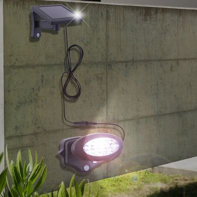 Solar Wand Strahler ?113mm | LED | Bewegungs Melder | Anthrazit | Kunststoff | Leuch