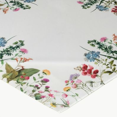 Tischdecke 85 x 85 cm Mitteldecke Ostern Frühling weiß bunt Blumen Tischdeko