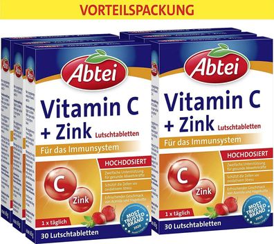 Abtei Vitamin C + Zink Vitaminpräparat Lutschen Abwehrkräfte Vegan 180 Tabletten