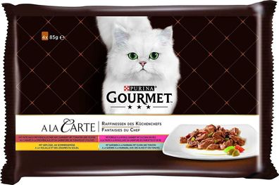 PURINA Gourmet A la Carte Katzenfutter Nassfutter Sorten Mix 48 Beutel 48 x 85 g