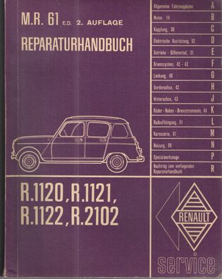 Reparaturanleitung-Renault, R. 1120, R. 1121 , R. 1122, R. 2102