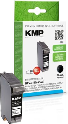 KMP H7 schwarz Tintenpatrone ersetzt HP Deskjet HP45 (51645AE)
