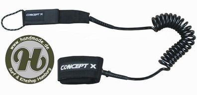 Concept X Coiled Wing / SUP Leash Black Safety Leine Stand up Paddle Wingsurf