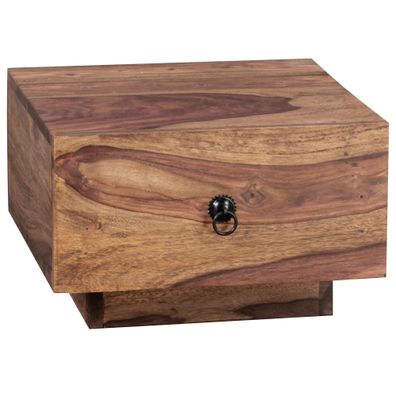 Wohnling Nachttisch Massiv-Holz Sheesham Nacht-Kommode 25 cm Schublade Nachtschrank