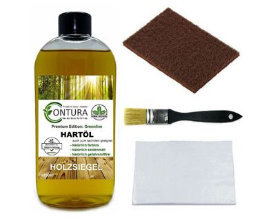 Contura Hartöl im SET 5tlg Holz- Möbelöl Holzöl Hartwachs Pflegeöl farblos 250ml