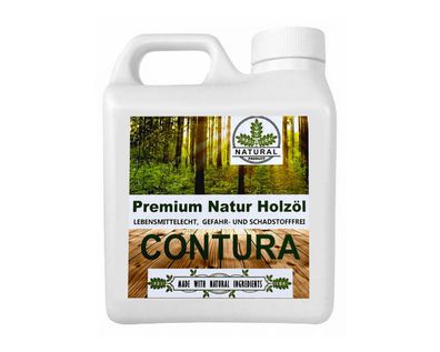 Contura Premium 1 Liter Holzöl Natur Holzschutz ohne Schadstoffe Hartöl Möbel Pf