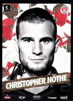 Christopher Nöthe Autogrammkarte FC St Pauli 2014-15 Original Signiert + A 91816