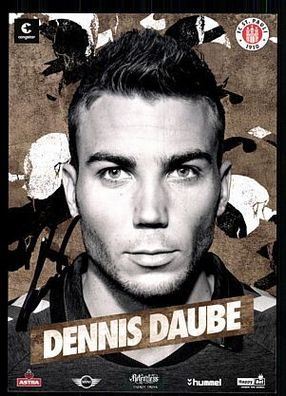 Dennis Daube Autogrammkarte FC St Pauli 2014-15 Original Signiert + A 91814