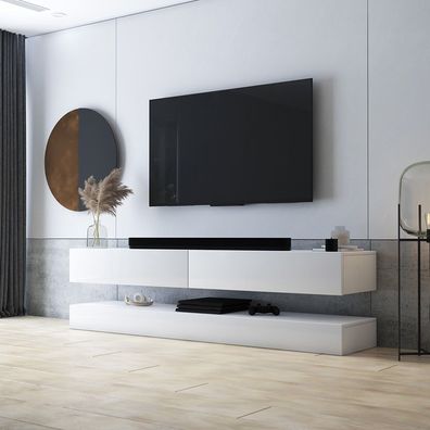 Selsey HYLIA - TV-Board / moderne TV-Bank fér Wohnzimmer mit 2 Schubladen, 140 cm