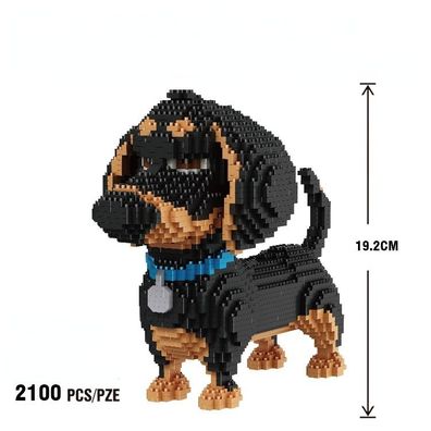 2100 Teile Set DIY Spielzeug Hund Meet Buddy Dachshund 3D Puzzle Spiel Bausteine