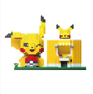 1502 Teile Set Stifthalter Pokemon Pikachu DIY Bausteine Ziegel Puzzle Spiel