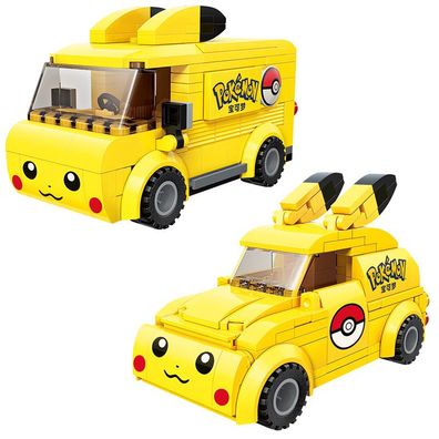 Anime Pokemon Pikachu Auto Bus Modell Bausteine Ziegel 2er Set Spielzeug Puzzle