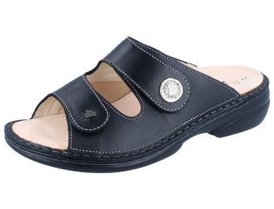 FINN Comfort Finnstretch Zeno Damen Pantolette schwarz NappaSeda/ Stretch