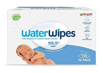 WaterWipes Original Baby-Feuchttücher Empfindliche Haut 720 Stück 12 Packungen