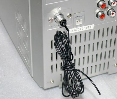 Ersatz Radio FM UKW Wurf Antenne 1-poliger Kabel 1,5m Zimmerantenne Schwarz