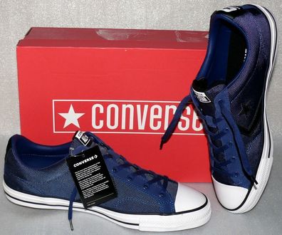 Converse 164001C STAR PLAYER OX Canvas Leder Schuhe Sneaker Boots 46,5 48 Navy W