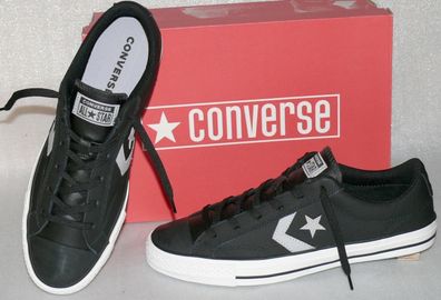 Converse 161596C STAR PLAYER OX Leder Schuhe Sneaker Boots 44 Black White Grey