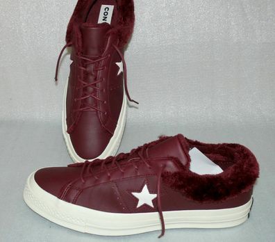 Converse 162602C ONE STAR OX Leder Schuhe Sneaker Boots 46 Dark Burgundy Egret