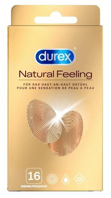 DUREX Natural Feeling Latexfreie Kondome für ein Haut-an-Haut Gefühl 16 Stück