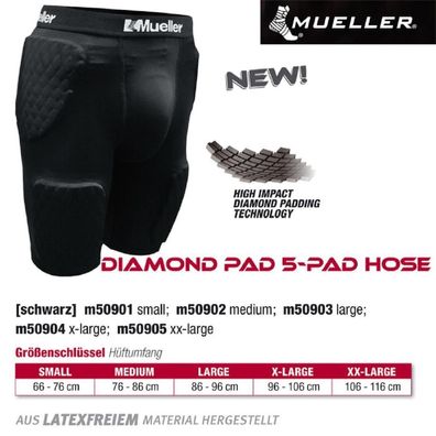 Mueller Diamond Pad 5-Pad Hose, S / Inhalt 1 Stück