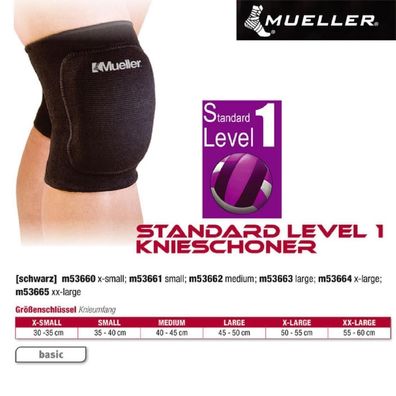 Mueller Standard Level 1 Knieschoner in schwarz, S / Inhalt 1 Stück