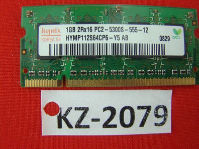 Hynix HYMP112S64CP6-Y5 AB 1GB 2Rx16 PC-5300S-555-12 Notebook-RAM #KZ-2079