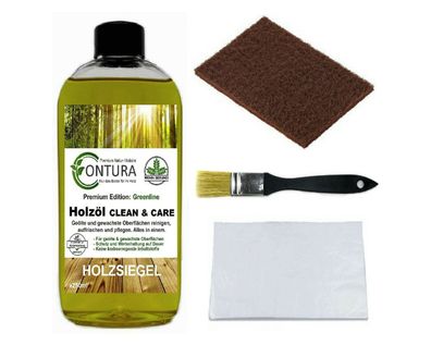 Fussboden- Möbel- Pflegeöl - CLEAN & CARE - Holzöl SET Parkett- Fußbodenöl 250ml
