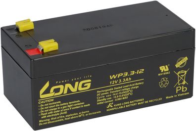 Bleiakku 12V 3,3Ah kompatibel EP3,6-12 battery AGM VdS
