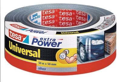 tesa extra Power Universal Gewebeband silber 50m x 50mm